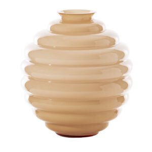 Deco Medium Glossy Peach Milk Murano Glass Vase by N. Martinuzzi - Main view