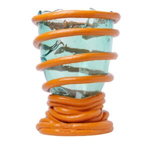 Pompitu Light Blue and Orange Large Vase by Gaetano Pesce - Main view