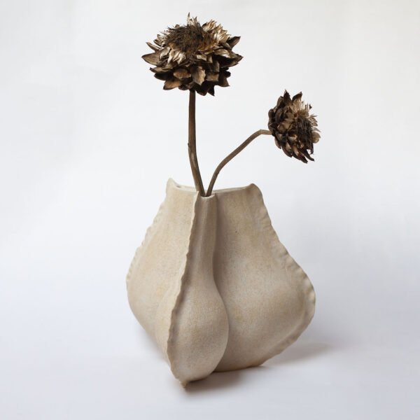Ossa iris ivory glazed stoneware vase - Alternative view 4