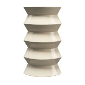 Curve Beige Ceramic Vase #1 by Zaven