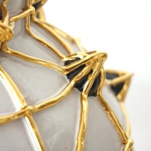 Diamanti White Ceramic With Black and Gold Details Vase - Alternative view 1