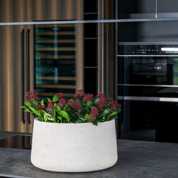 Biarritz White Round Ceramic vase - Alternative view 1