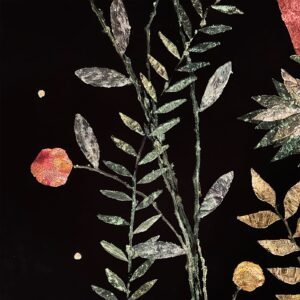 Florae Incantata Tri-Panel Black Velvet Tapestry - Alternative view 1