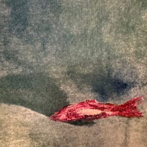 Big Fish Green Velvet Hand-Painted Tapestry - Alternative view 4