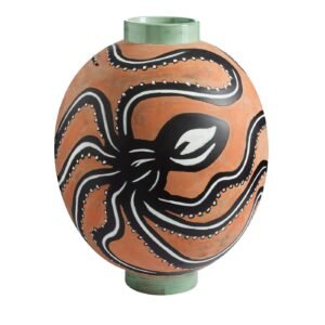 Thyeste Matte Black & White Vase by Jean-Christophe Clair - Main view
