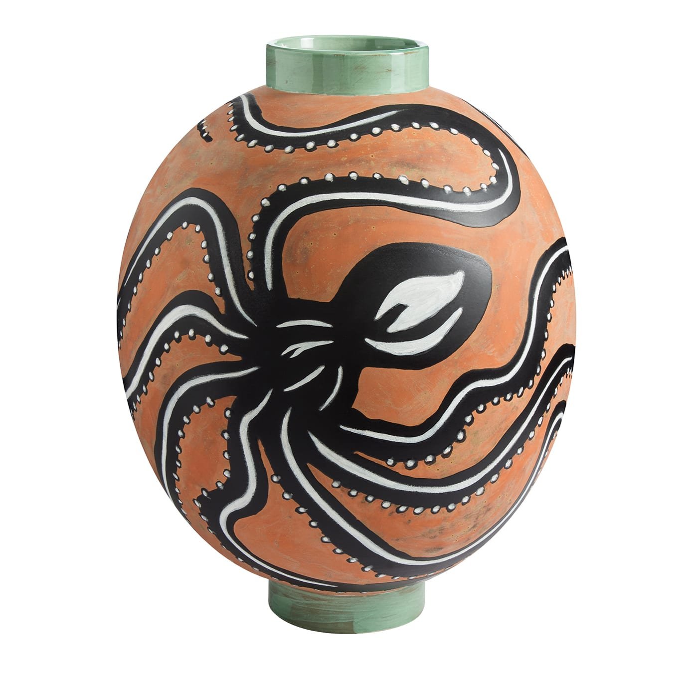 Thyeste Matte Black & White Vase by Jean-Christophe Clair