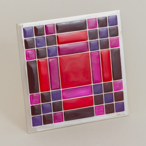 Carré Cloisonné On Marble Decorative Art Piece #12 - Alternative view 3