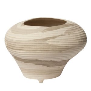 Favo White And Beige Stoneware Vase