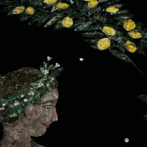 Florae Incantata Tri-Panel Black Velvet Tapestry - Alternative view 2