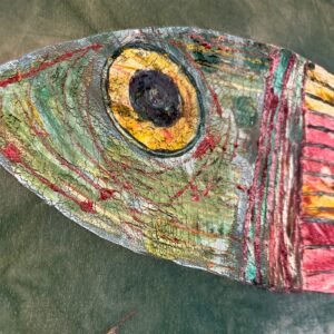 Big Fish Green Velvet Hand-Painted Tapestry - Alternative view 3