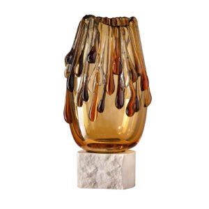 Golden Lagoon Tears Murano Glass Vase - Main view