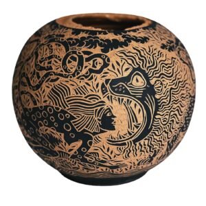Woman and Lion Vase