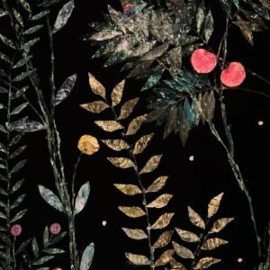 Florae Incantata Tri-Panel Black Velvet Tapestry - Alternative view 3